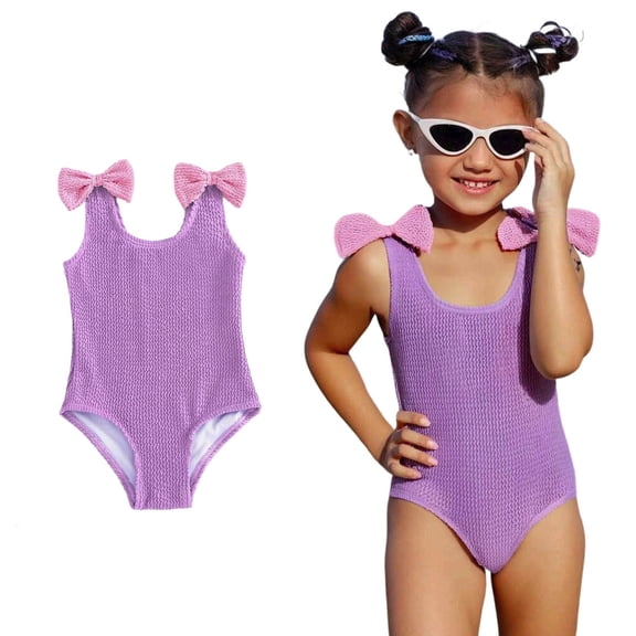 Toddler Girls Swimsuits 1 Piece Bathing Suits Bow Swimsuits Cute Summer Bathing Suits 3-4 Years Bathing Suit Girls