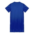 thumbnail image 7 of renvena Men's V Neck Silk Satin Nightshirt Short Sleeve Pajamas Nightgown Night Shirts Royal_Blue L, 7 of 7