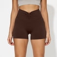 thumbnail image 4 of ZUKMRJPC Womens V-Front Ruched Yoga Shorts Elastic High Waist Seamless Workout Biker Shorts 2026 Summer Athletic Shorts for Running Gym, 4 of 5