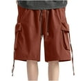 thumbnail image 6 of XuJwPNcy Mens Cargo Shorts Summer Solid Color Knee Length Sweat Shorts Drawstring Stretch Waist Athletic Workout Gym Jogger Shorts, 6 of 6