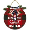 thumbnail image 1 of Eveokoki 12" Christmas Wall Decor,Christmas Decorations Wreath, Buffalo Plaid Hanging Sign Rustic Wooden Holiday Decor for Front Door Porch Window Wall Farmhouse Indoor Outdoor Decorations, 1 of 5