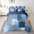 thumbnail image 2 of Homewish Dreamy Oil Printing Twin Bedding Sets 7-Piece for Kids, Steel Blue Abstract Bedding Comforter Set, Art Watercolor Reversible Sheet Sets, Microfiber Bedroom Decor, 2 of 7