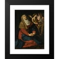 thumbnail image 2 of Gerard Seghers 14x18 Black Modern Framed Museum Art Print Titled - The Virgin in Prayer at the Foot of the Cross, with Crying Angels, 2 of 5