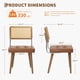 thumbnail image 3 of Set of 2 dining sillas con brown pu leather, natural rattan, forrado seat y solid wood back, 3 of 8