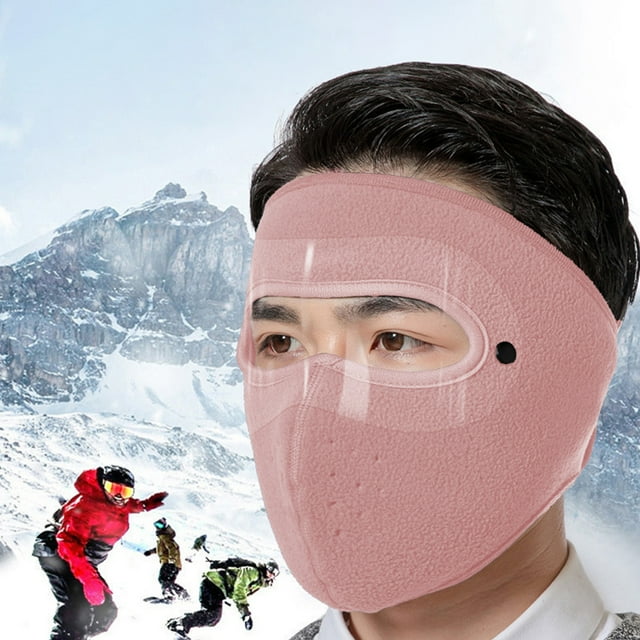Meitianfacai Winter Warm Windproof Coldproof Mask For Men And Women Outdoor Cycling Ash Proof Goggles Mask Washable, Pink