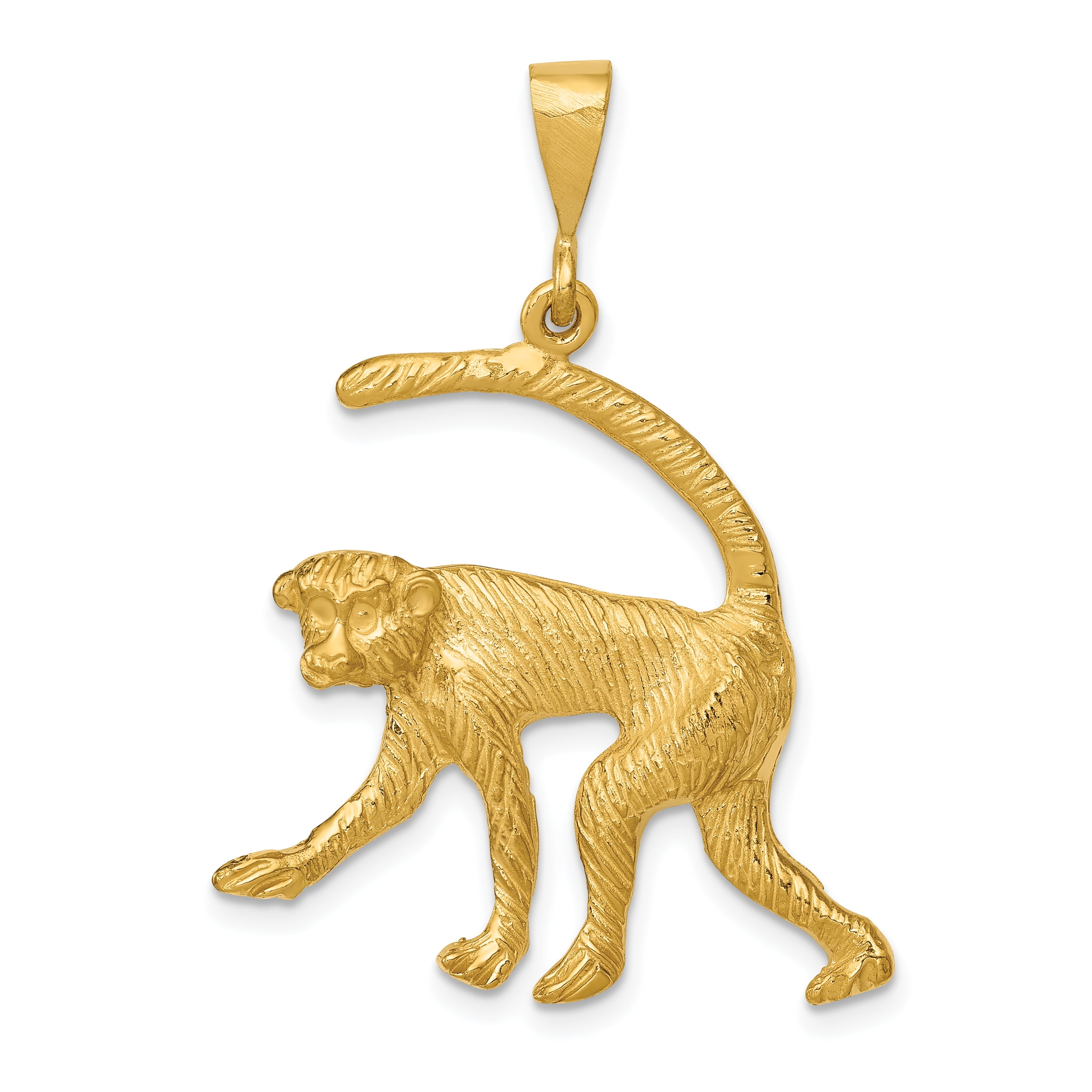 Jewelry by Sweet Pea Designer 14K Yellow Gold Monkey Charm (Length=37