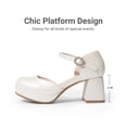 thumbnail image 3 of DREAM PAIRS Girls' Platform Mary Jane Pumps Chic Chunky High Heel Dress Shoes with Rhinestone Buckle Comfortable Square Toe Party Shoes for Kids, 3 of 6