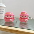 thumbnail image 3 of For Apple Airpods 3rd 2021/1/2/Pro Shockproof Cute 3D pink hat backpack piggy Case with pendant Cover, 3 of 5