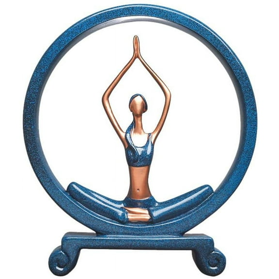 Aura Meditation-Yoga Pose Blue Resin 27.5 x 23.5 x 6.8cm Home Decor Figurine Statue
