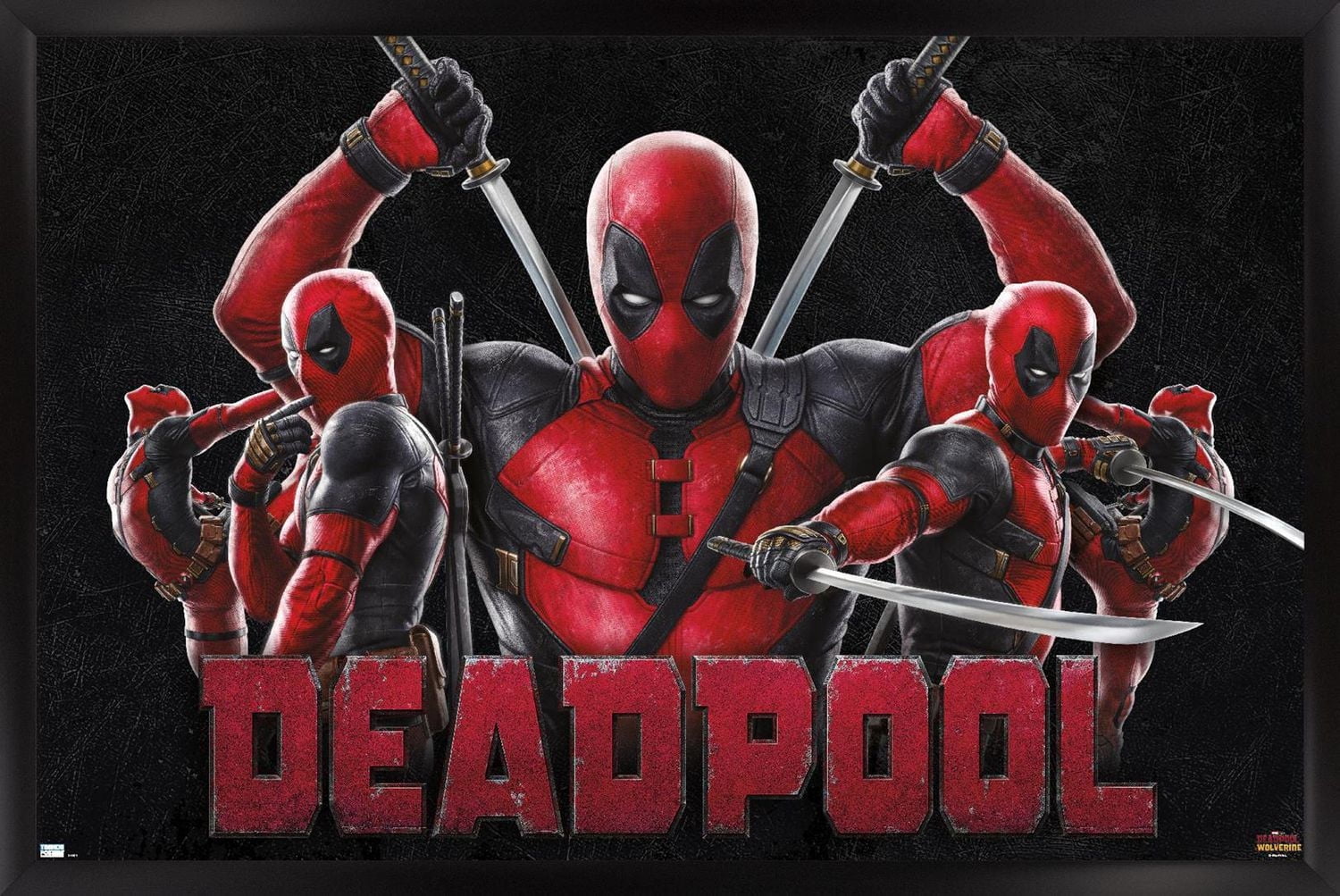 Marvel Deadpool & Wolverine - Deadpool Wall Poster, 14.725" x 22.375" Framed