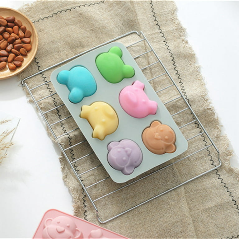 Bear Silicone Molds Jello Molds for Kids Cute Cartoon Animal Chocolate Cake  Baking Mold for Handmade DIY Soap, Soft Candy, Ice Cube Making Tools (2  pcs) 