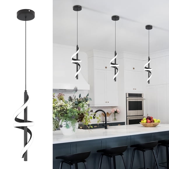 CANEOE Black Pendant Light Fixtures, Adjustable Modern Pendant Lights for Kitchen Island Small Pendant Lighting for Kitchen Islan