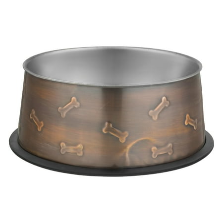 Loving Pets Ruff-N-Tuff Bowl Artistic Antique Copper 48OZ, 1.0 CT