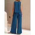 thumbnail image 4 of MOSHU Two Piece Lounge Sets for Women Loose Fit Tank Tops and Wide Leg Pants with Pockets Solid Summer Sets, 4 of 9