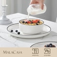 thumbnail image 3 of Juego de vajilla MALACASA Luna de porcelana blanca de 24 piezas, 3 of 9