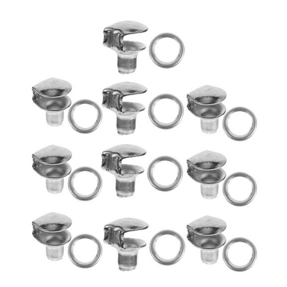 BESTONZON 10Pcs Metal Boot Lace Hook Repair Kit Plated Silver Color for DIY Outdoor Boot Shoe Accessories