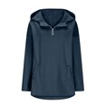 thumbnail image 4 of Oversize Hoodies for Women Pullover Fashion Casual Circle Zipper Pocket Long Sleeved Hooded Sweatshirt, 4 of 8