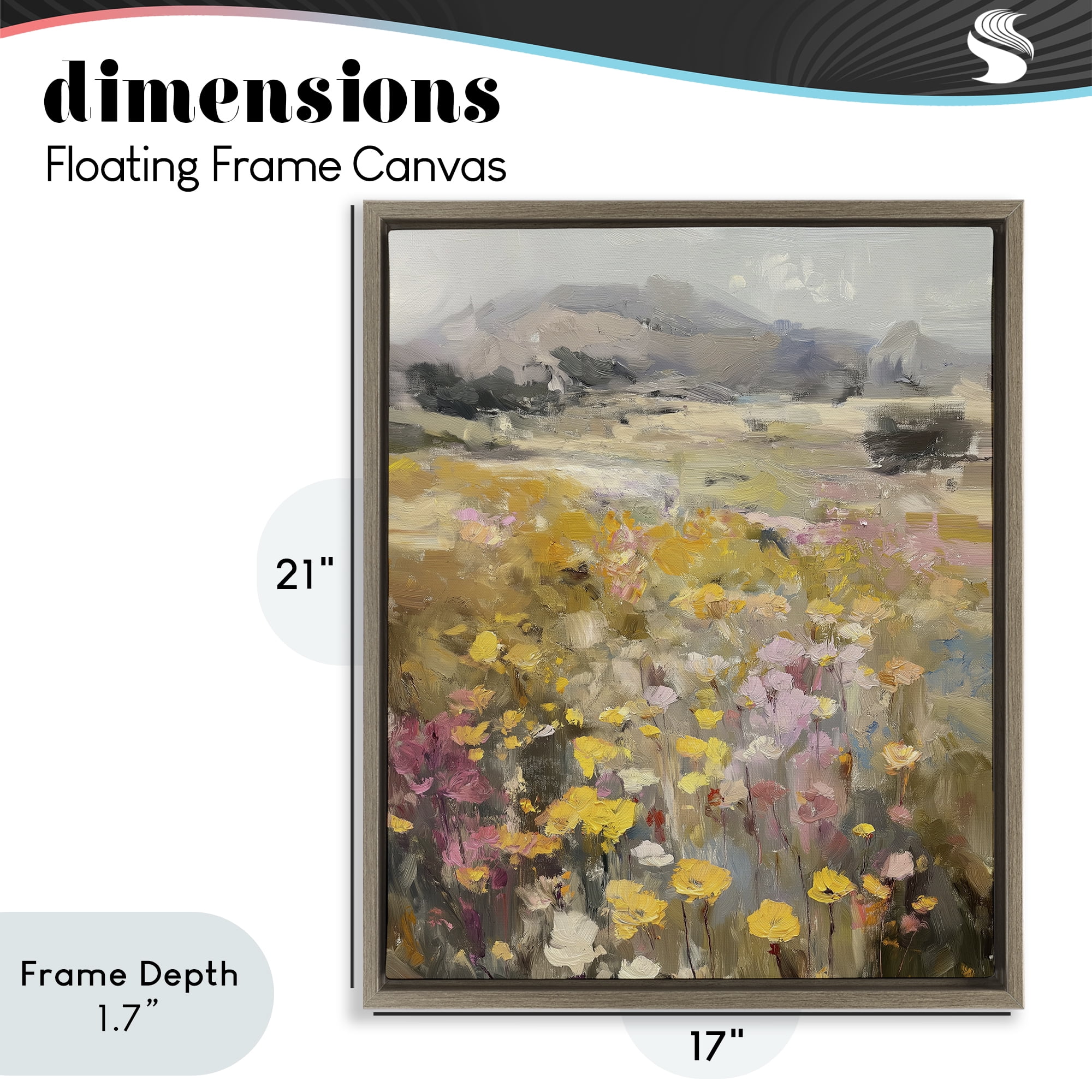 Stupell Industries Meadow's Heartbeat Abstraction Brown Framed Floater Canvas Wall Art, design by Svetlana Aleynikova