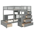 thumbnail image 6 of Full over Twin Solid and Stable Bunk Bed with Desk, Drawers and Shelves (Gray), 6 of 16