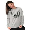 thumbnail image 4 of WWJD What Would Jesus Do Unisex Plus Fleece Graphic Sweatshirt Brisco Brands 3X, 4 of 5