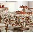 thumbnail image 2 of Fall Country Pumpkin Farm Vinyl Tablecloth, Flannel Backed Thanksgiving Harvest Print, Easy Care Wipe Clean, Oval, 2 of 7