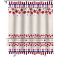 thumbnail image 5 of Fourth of July Independence Day Shower Curtain, Vintage Flowers Plaid Shower Curtain Set with Hooks, Summer Waterproof Fabric Shower Curtains for Bathroom Decor, 72x72 Inch Bath Curtain, 5 of 6
