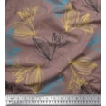 thumbnail image 1 of Soimoi Brown polyester Crepe Fabric Leaves & Sketch Floral Printed Fabric 1 Yard 42 Inch Wide, 1 of 1