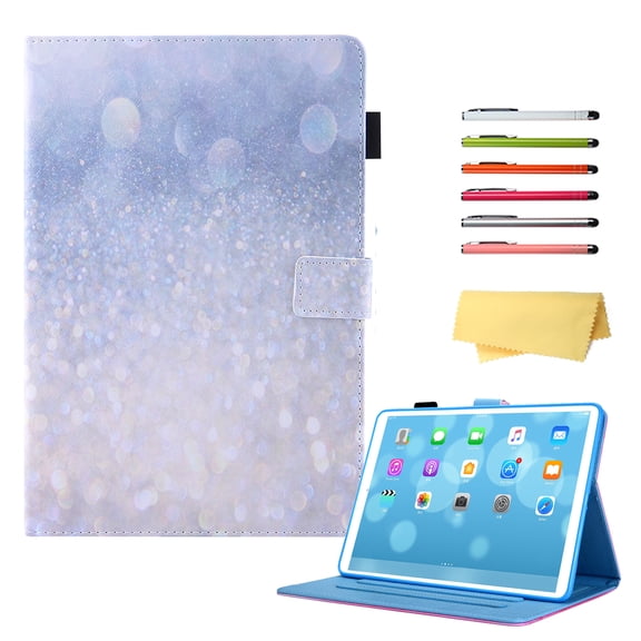 Allytech for Apple iPad 10th Generation 10.9 inch Case 2022 with Stand Pencil Holder Card Pockets [Auto Wake/Sleep] Slim PU Leather Magnetic Smart Folio Wallet Shockproof Cover, Silver Glitter Sand