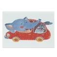 thumbnail image 1 of Cartoon Cutting Board, Watercolor Sketch of Young Blushed and Hare in Small Car Friend Travel, Decorative Tempered Glass Cutting and Serving Board, Large Size, Blue Red White, by Ambesonne, 1 of 1