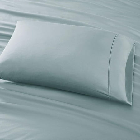 Comfort Classics 800 Thread Count Cotton Polyester Blend Sateen Fitted Sheets, Blue, Queen