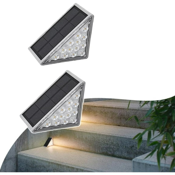 Nordikhome Solar Stair Lights Outdoor, 2025 New LED Solar Step Lights Waterproof Adhesive Corner Lamp, Deck Light Outdoor Decor Ip67 Decoration Light for Yard(2pcs)