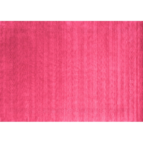 Ahgly Company Indoor Rectangle Abstract Pink Contemporary Area Rugs, 6' x 9'