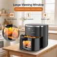 thumbnail image 2 of 6.5 Qt Large Digital Air Fryer 1550W with View Window, 8 Presets, Adjustable Temp & Timer, Roast Bake Crisp for Fries Steak Family Meals, 2 of 7