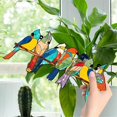 thumbnail image 4 of Adorno para colgar en la ventana con pájaros teñidos de varios colores, atrapasol acrílico con pájaros en un panel de alambre para ventana, 2 como se muestra, 4 of 5