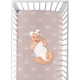 thumbnail image 2 of Sweet Jojo Designs Mauve and White Boho Rainbow Girl Fitted Crib Sheet Baby or Toddler Bed Nursery - Pink Dusty Rose White Bohemian Celestial Sky Outdoors Nature, 2 of 6
