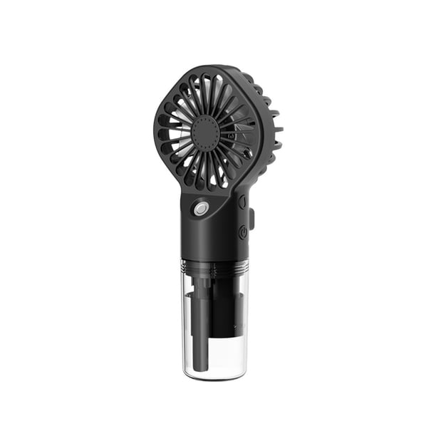 Injueey Ventilador portátil ABS PP, 4 engranajes de repuesto para hombres y mujeres, humidificador de mano con de Color sólido de Electrodomésticos Negro