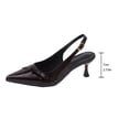 thumbnail image 5 of Coffee Women Trendy Formal Versatile Extended Sizes Single Shade Sharp Toe Closed Toe Single Strap High Heel Backless Dress Sandals, 5 of 9