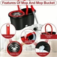 thumbnail image 2 of Spin Mop And Bucket With Wringer Set With 3 Microfiber Mop Replacement Heads And 61" Stainless Steel Adjustable Handle For Floor Cleaning, 2 of 9