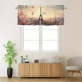 thumbnail image 2 of Paris Eiffel Tower Valance Rod Pocket Window Curtain for Kitchen Retro Rose butterfly Privacy Window Valances for Living Room Kitchen 54 by 18 in, 1 Panel, 2 of 6