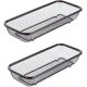 thumbnail image 1 of Organizador de cajones de cocina, contenedor de almacenamiento de acero inoxidable, canasta de almacenamiento de gabinete de metal para guardar cubiertos y utensilios de cocina, paquete de 2, negro, 1 of 7
