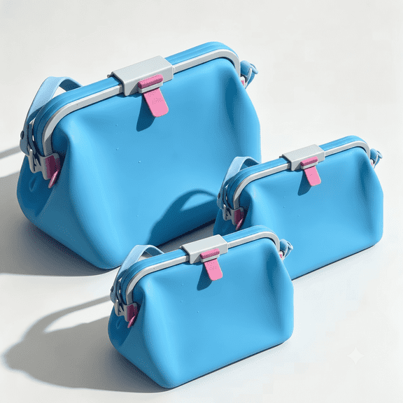 Women Summer Silicone Handbag, Foldable , Waterproof , Sandproof , Heat-Resistant , Three-Buckle Design