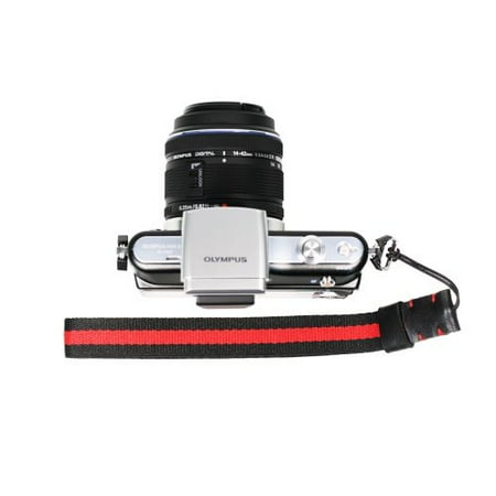 Foto&Tech Four Seasons Series Knitted grosgrain Adjustable Wrist Strap Red/Black/Multi-Striped for Sony NEX Leica Canon Nikon Panasonic Fujifilm Olympus Pentax Samsung Mirrorless compact Cameras