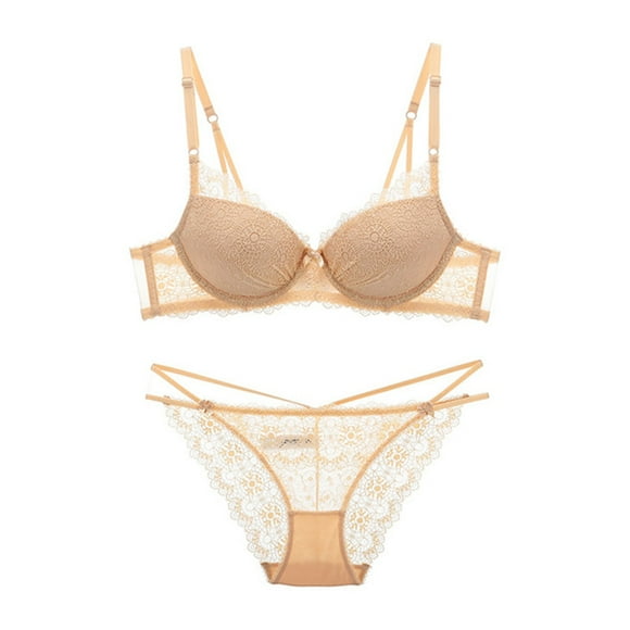 Varsbaby women push up lingerie set sexy see through panties low waist