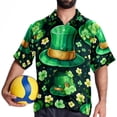 thumbnail image 4 of Saint Patrick's Day Men's Hawaiian Button Down Printed Short Sleeve Summer Beach Shirts, 4 of 6
