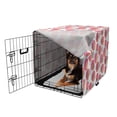 thumbnail image 2 of Modern Dog Crate Cover, Futuristic Memphis Style Abstract Geometric Circles of Dots Avant-garde, Easy to Use Pet Kennel Cover Small Dogs Puppies Kittens, 7 Sizes, Coral Pink and Grey, by Ambesonne, 2 of 6