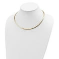 thumbnail image 5 of Auriga Fine Jewelry 14K Two-tone Gold 3mm Reversible Domed Omega Necklace 18inch for Women, 5 of 5