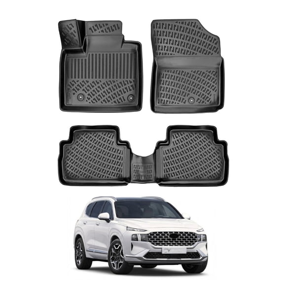 Hyundai Santa Fe 3D Floor Mat - Black, Gasoline, USA Version | 2020-2024