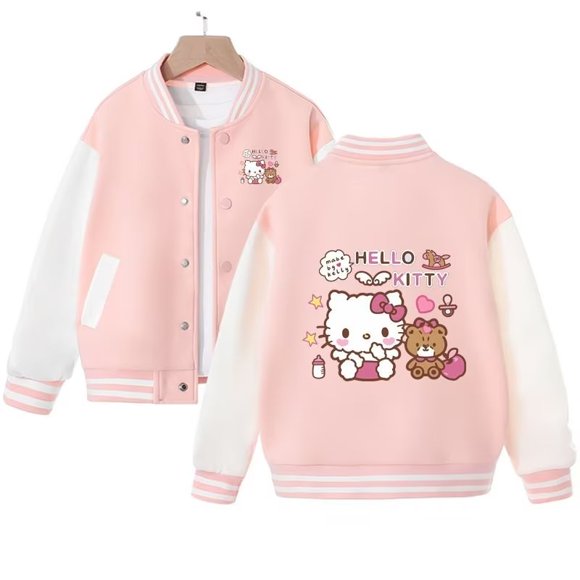 Chaqueta de béisbol uniforme digital impresa con gatos lindos de anime