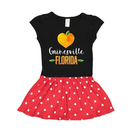 

Inktastic Gainesville Florida Orange in Heart Gift Toddler Girl Dress