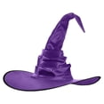 thumbnail image 4 of WHEANG Witch Hats for Women Men Stylish Halloween Witches Hat Oversized Wide Brim Ruched Bat Witch Hats for Halloween Party Cosplay Dress Up One Size Purple 2026 Sales Under $3, 4 of 5